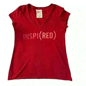 Women's Red V-Neck Top
